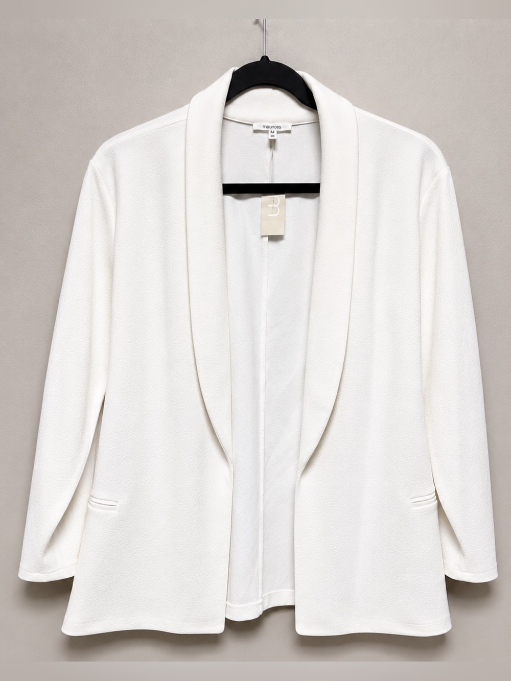 Maurices White Open-Front Shawl Collar Blazer